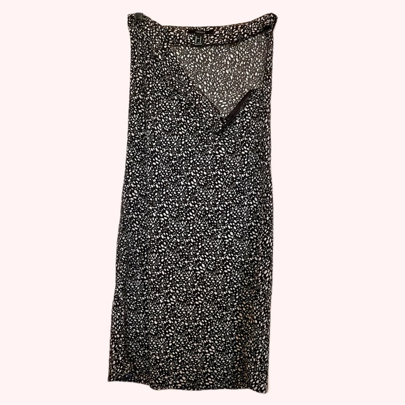 Forever 21 spotted pattern midi skirt black & white boho 100% polyester Medium - Picture 2 of 4